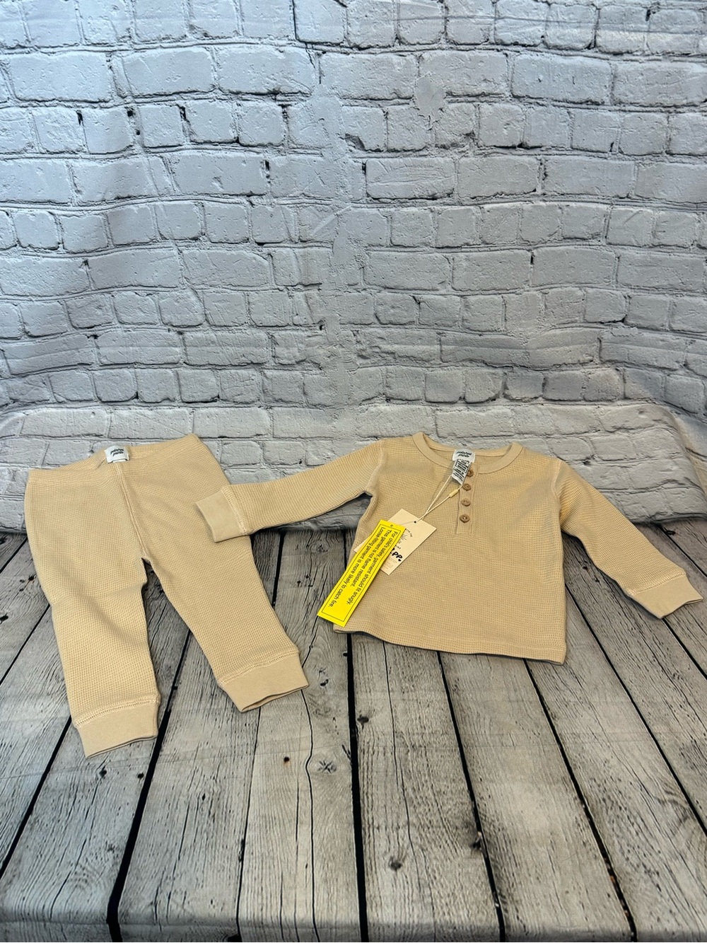Polished Prints Waffle Knit Organic Cotton Baby Outfit